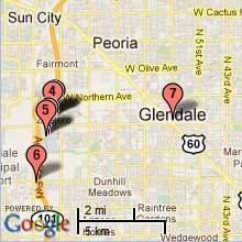 Glendale Hotel Map