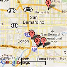 San Bernardino Hotel Map