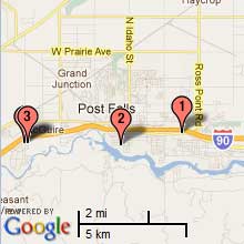 Post Falls Hotel Map
