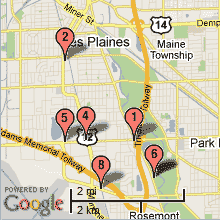 Des Plaines Hotel Map