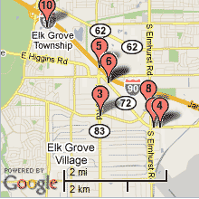 Elk Grove Village Hotel Map