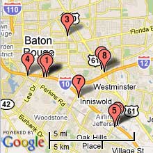 Baton Rouge Hotel Map