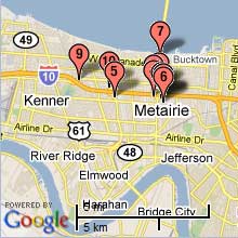 Metairie Hotel Map