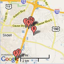 Slidell Hotel Map