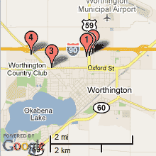 Worthington Hotel Map