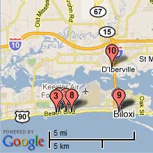 Biloxi Hotel Map