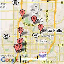 Sioux Falls Hotel Map