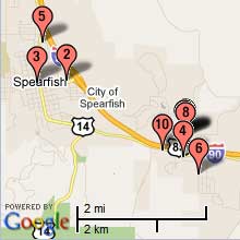 Spearfish Hotel Map