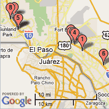 El Paso Hotel Map