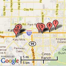 Katy Hotel Map