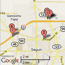 Seguin Hotel Map