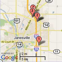 Janesville Hotel Map