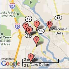 Wisconsin Dells Hotel Map