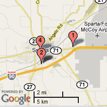 Sparta Hotel Map