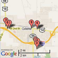 Gillette Hotel Map