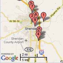 Sheridan Hotel Map