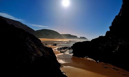 The Costa Vicentina: Scenic view of natural rocky beach in Rogil