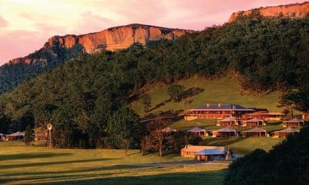 Sandstone escarpments ring the property